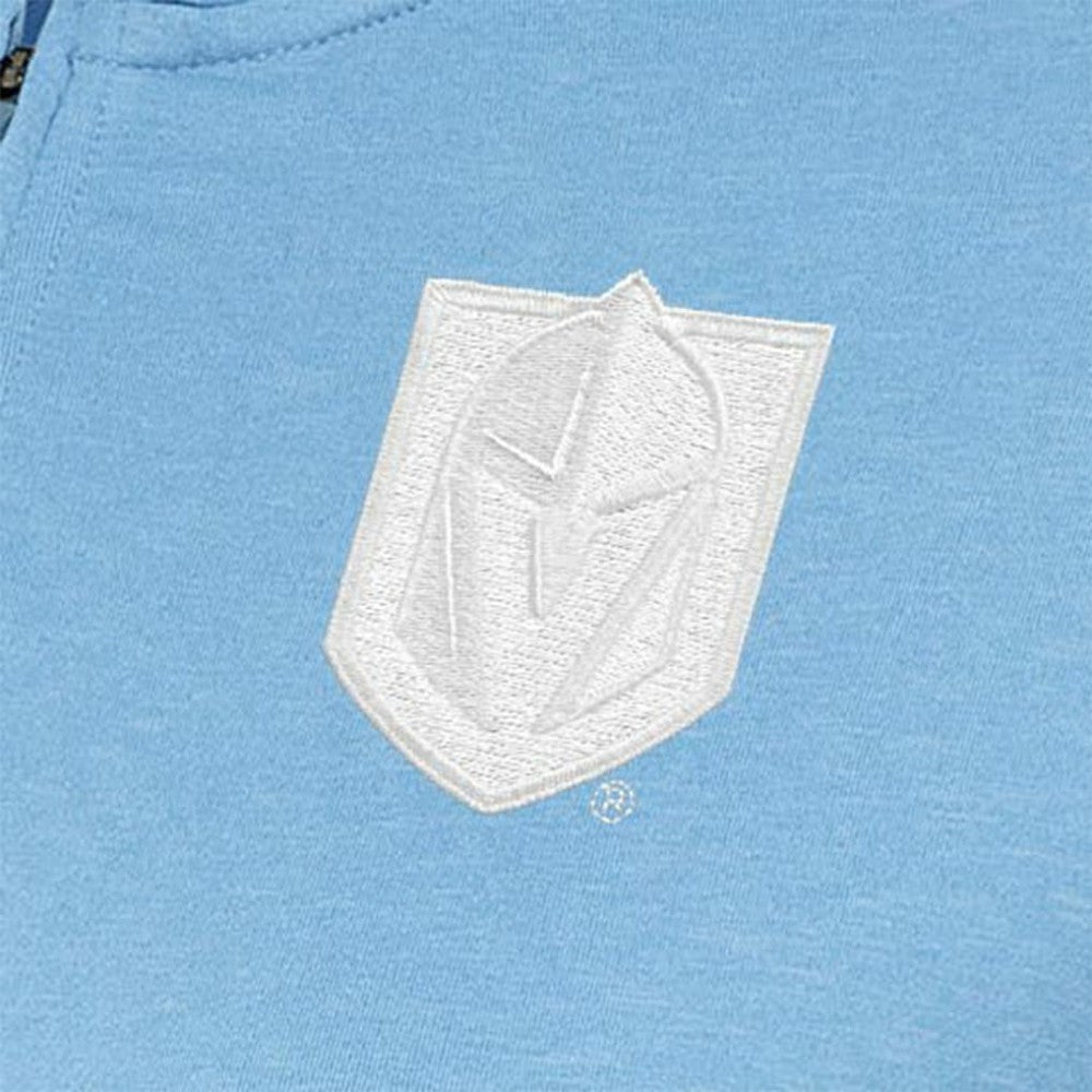 Vegas Golden Knights Antigua Women's White Logo Mentor Quarter-Zip Jacket - Light Blue Jackets