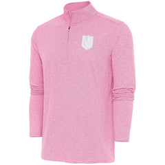 Vegas Golden Knights Antigua White Logo Hunk Quarter-Zip Pullover - Pink Pullover