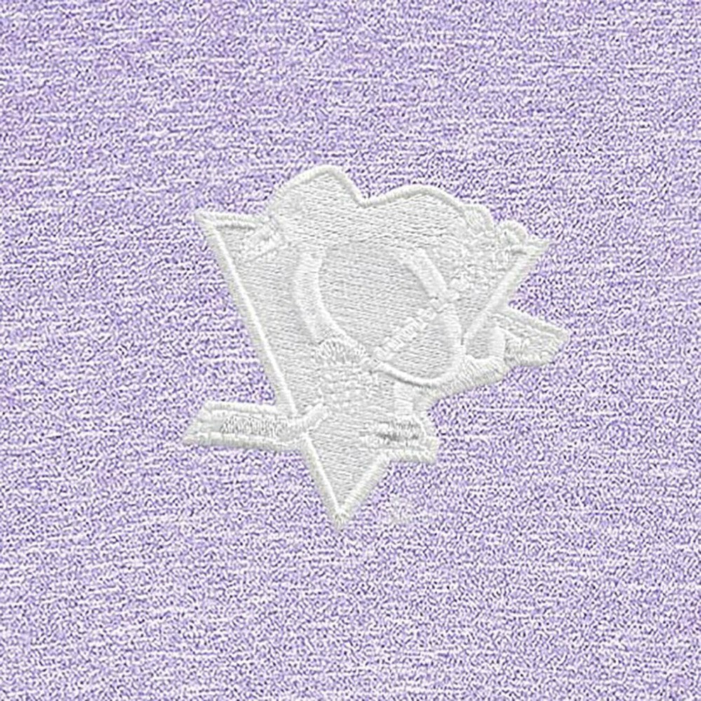 Pittsburgh Penguins Antigua White Logo Hunk Quarter-Zip Pullover - Lavender Pullover
