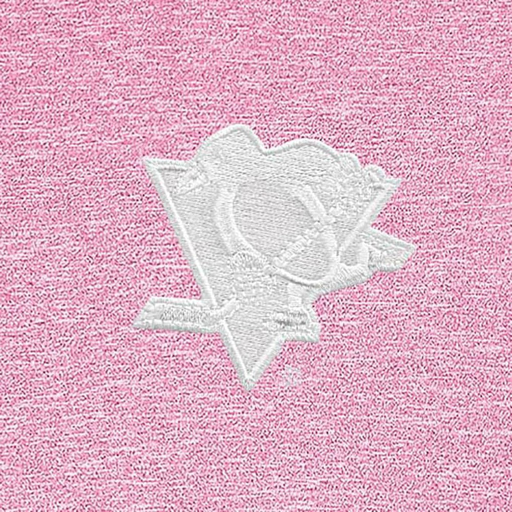 Pittsburgh Penguins Antigua White Logo Hunk Quarter-Zip Pullover - Pink Pullover