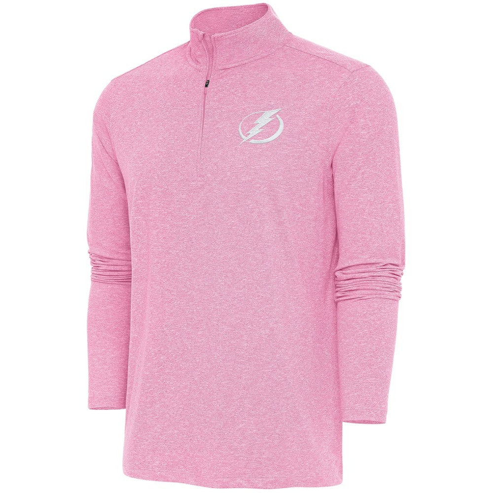 Tampa Bay Lightning Antigua White Logo Hunk Quarter-Zip Pullover - Pink Pullover