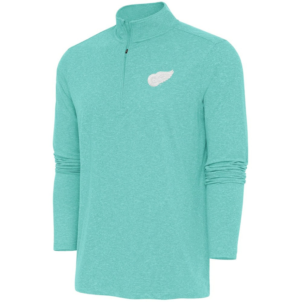 Detroit Red Wings Antigua White Logo Hunk Quarter-Zip Pullover - Mint Pullover