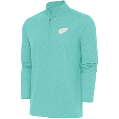 Detroit Red Wings Antigua White Logo Hunk Quarter-Zip Pullover - Mint Pullover
