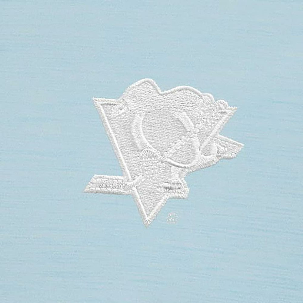 Pittsburgh Penguins Antigua White Logo Bright Quarter-Zip Pullover - Powder Blue Pullover
