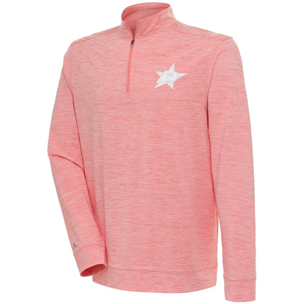 Dallas Stars Antigua White Logo Bright Quarter-Zip Pullover - Coral Pullover