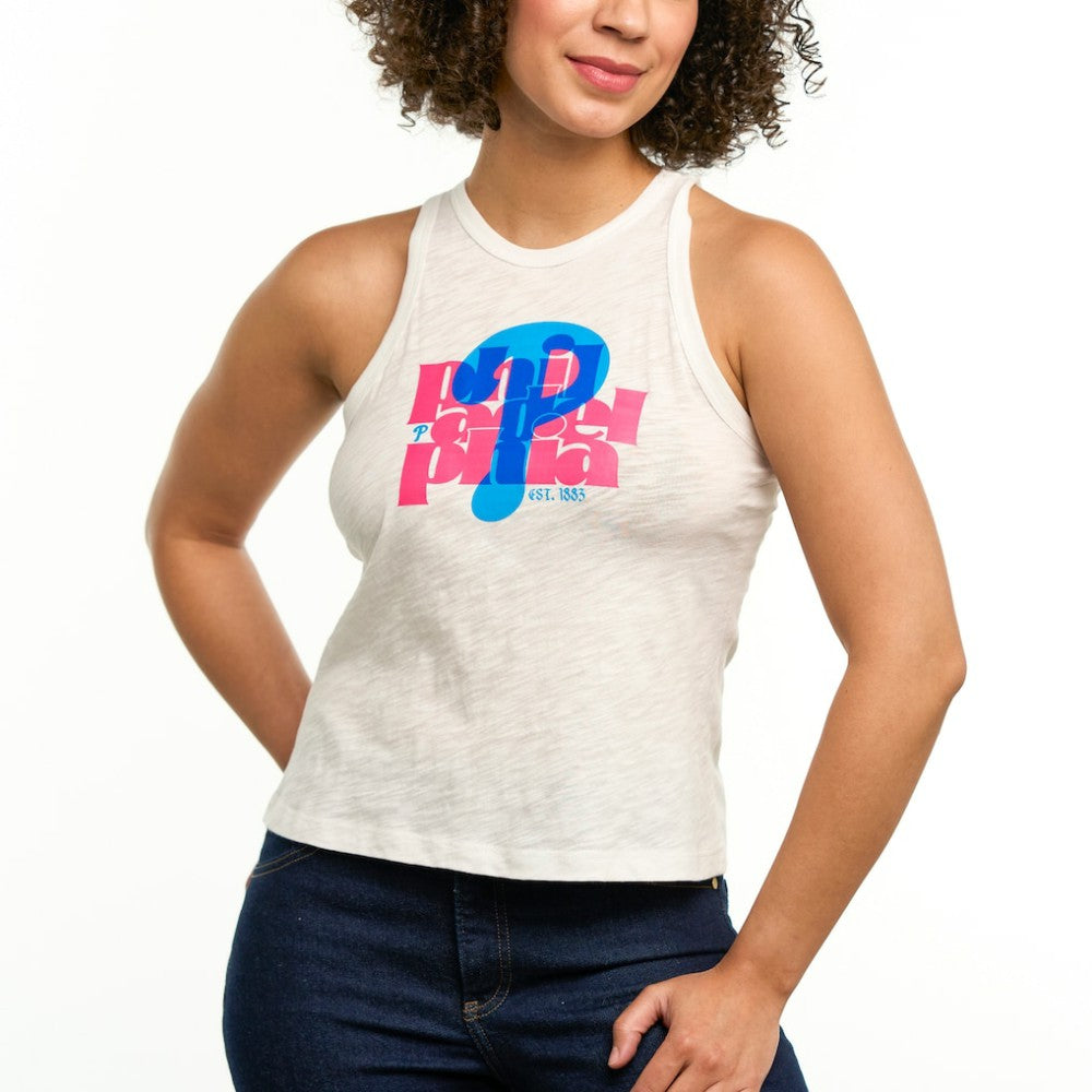 Philadelphia Phillies Lusso Women's Lourdes Tank Top White