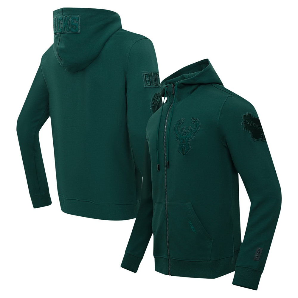 Milwaukee Bucks Pro Standard Triple Tonal DK Full-Zip Hoodie Jacket - Hunter Green for sale