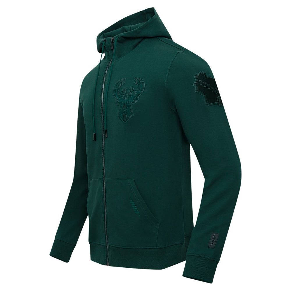 Milwaukee Bucks Pro Standard Triple Tonal DK Full-Zip Hoodie Jacket - Hunter Green for sale