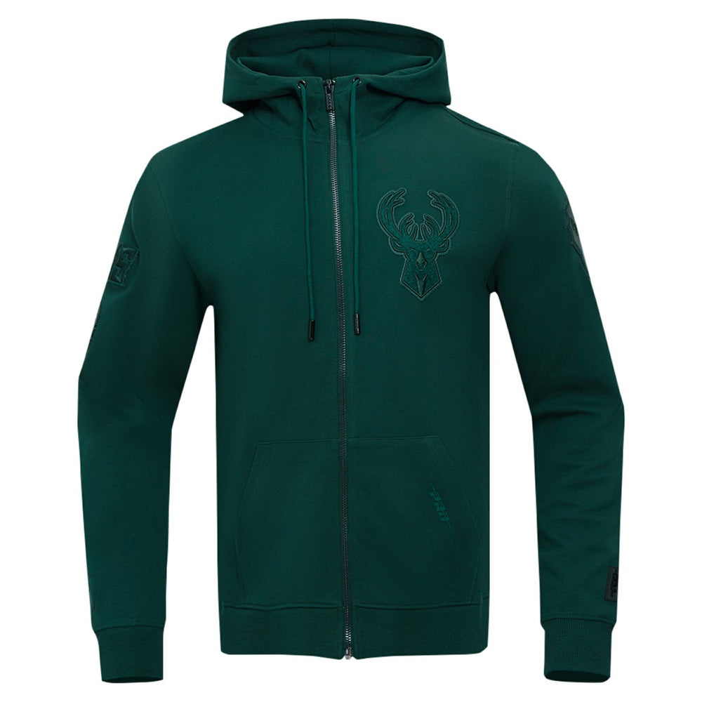 Milwaukee Bucks Pro Standard Triple Tonal DK Full-Zip Hoodie Jacket - Hunter Green for sale