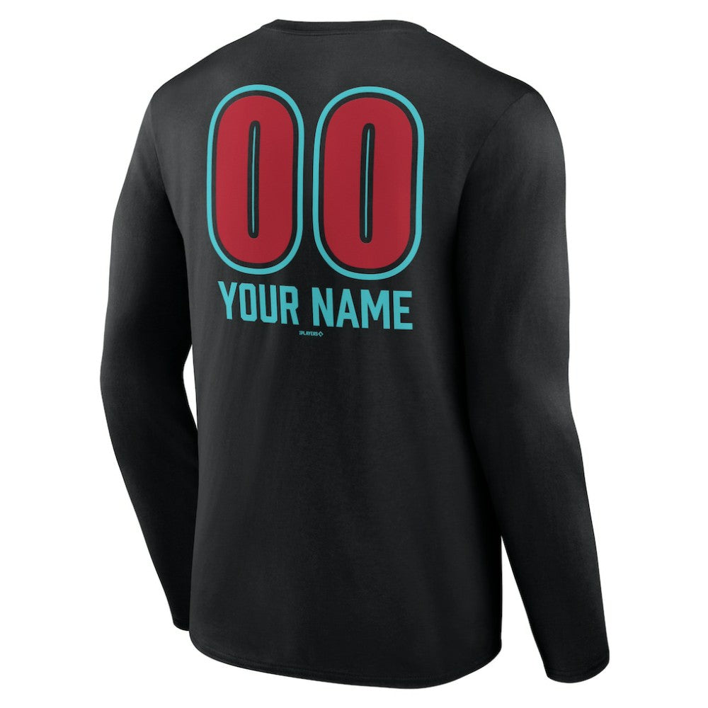 Arizona Diamondbacks Personalized Name & Number Fastball Long Sleeve T-Shirt Black