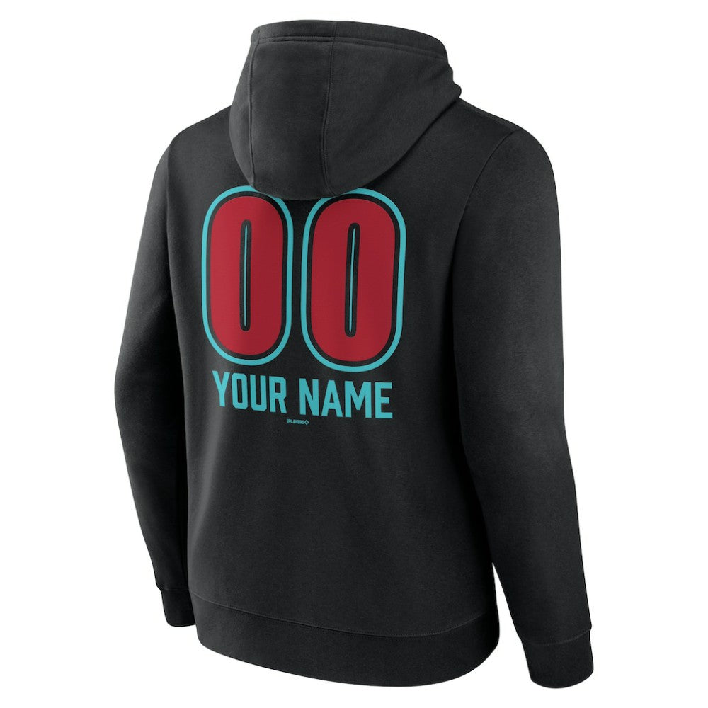 Arizona Diamondbacks Personalized Name & Number Fastball Pullover Hoodie Black