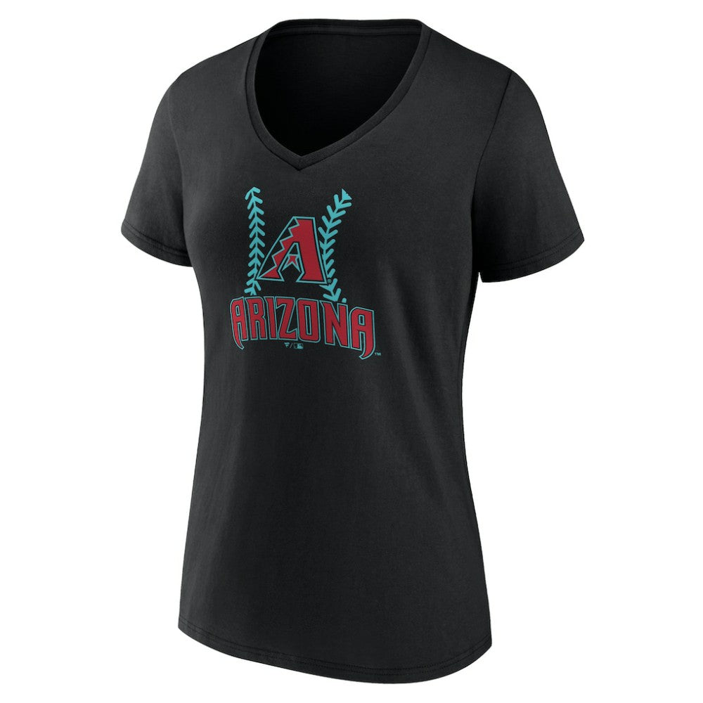 Arizona Diamondbacks Women's Personalized Name & Number Fastball V-Neck T-Shirt Black