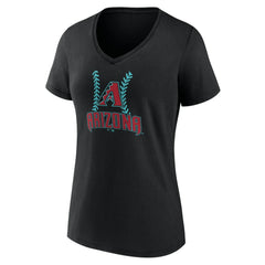 Arizona Diamondbacks Women's Personalized Name & Number Fastball V-Neck T-Shirt Black
