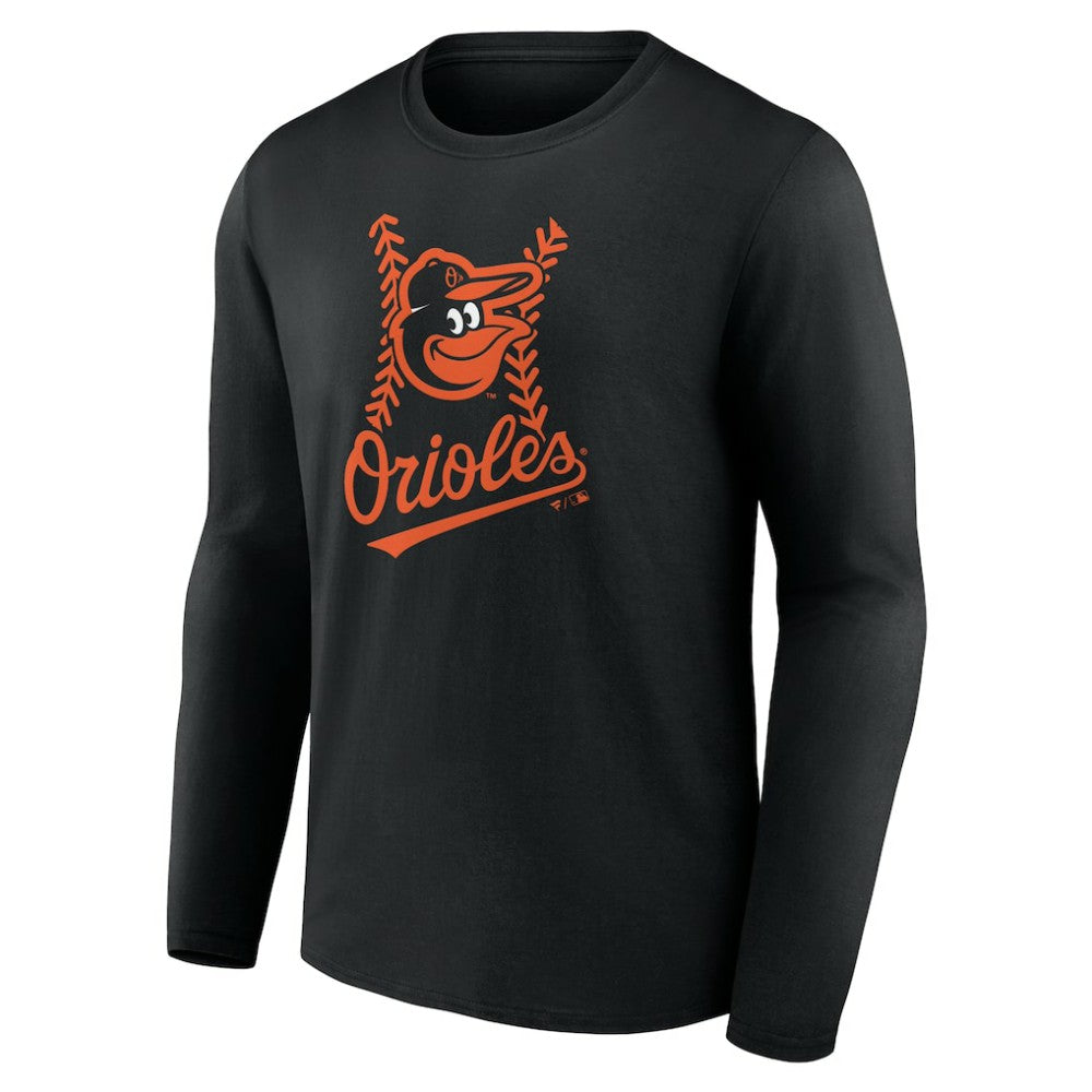 Baltimore Orioles Personalized Name & Number Fastball Long Sleeve T-Shirt Black