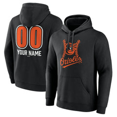 Baltimore Orioles Personalized Name & Number Fastball Pullover Hoodie Black