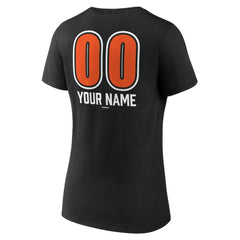 Baltimore Orioles Women's Personalized Name & Number Fastball V-Neck T-Shirt Black