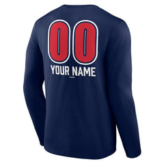 Boston Red Sox Personalized Name & Number Fastball Long Sleeve T-Shirt Navy