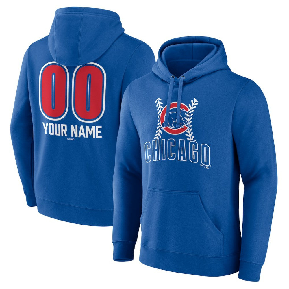 Chicago Cubs Personalized Name & Number Fastball Pullover Hoodie Royal
