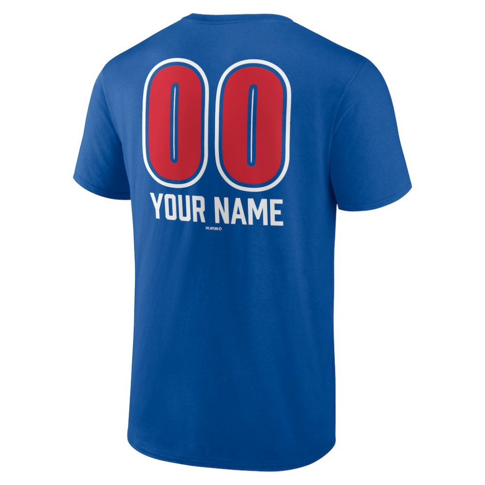 Chicago Cubs Personalized Name & Number Fastball T-Shirt Royal
