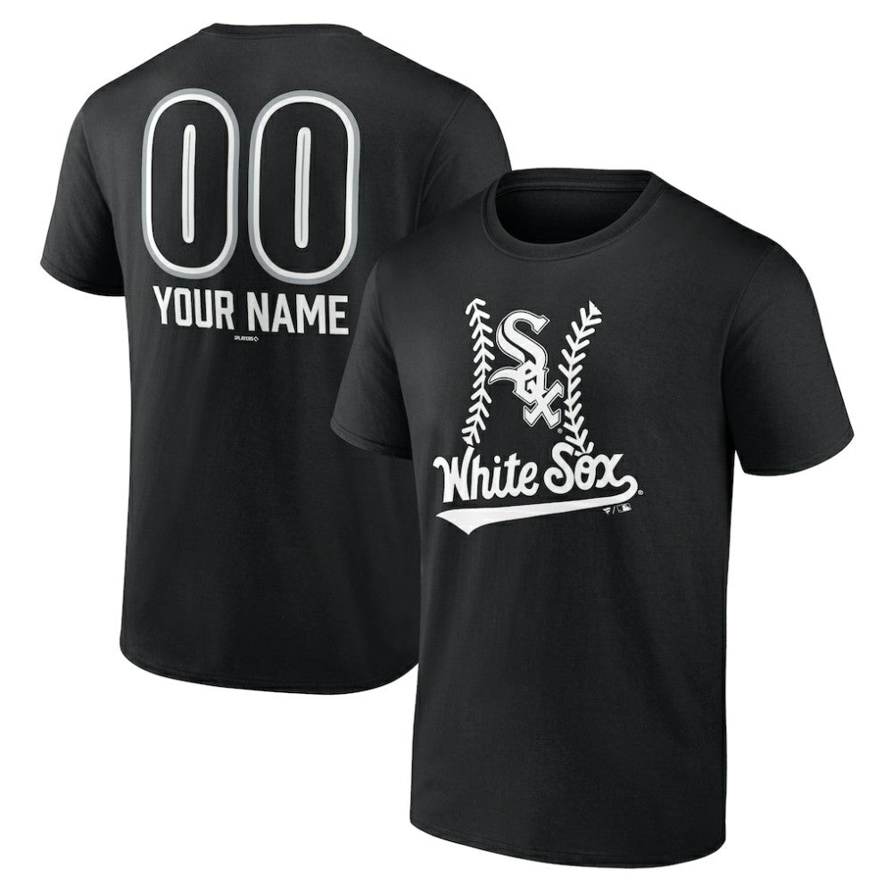 Chicago White Sox Personalized Name & Number Fastball T-Shirt Black