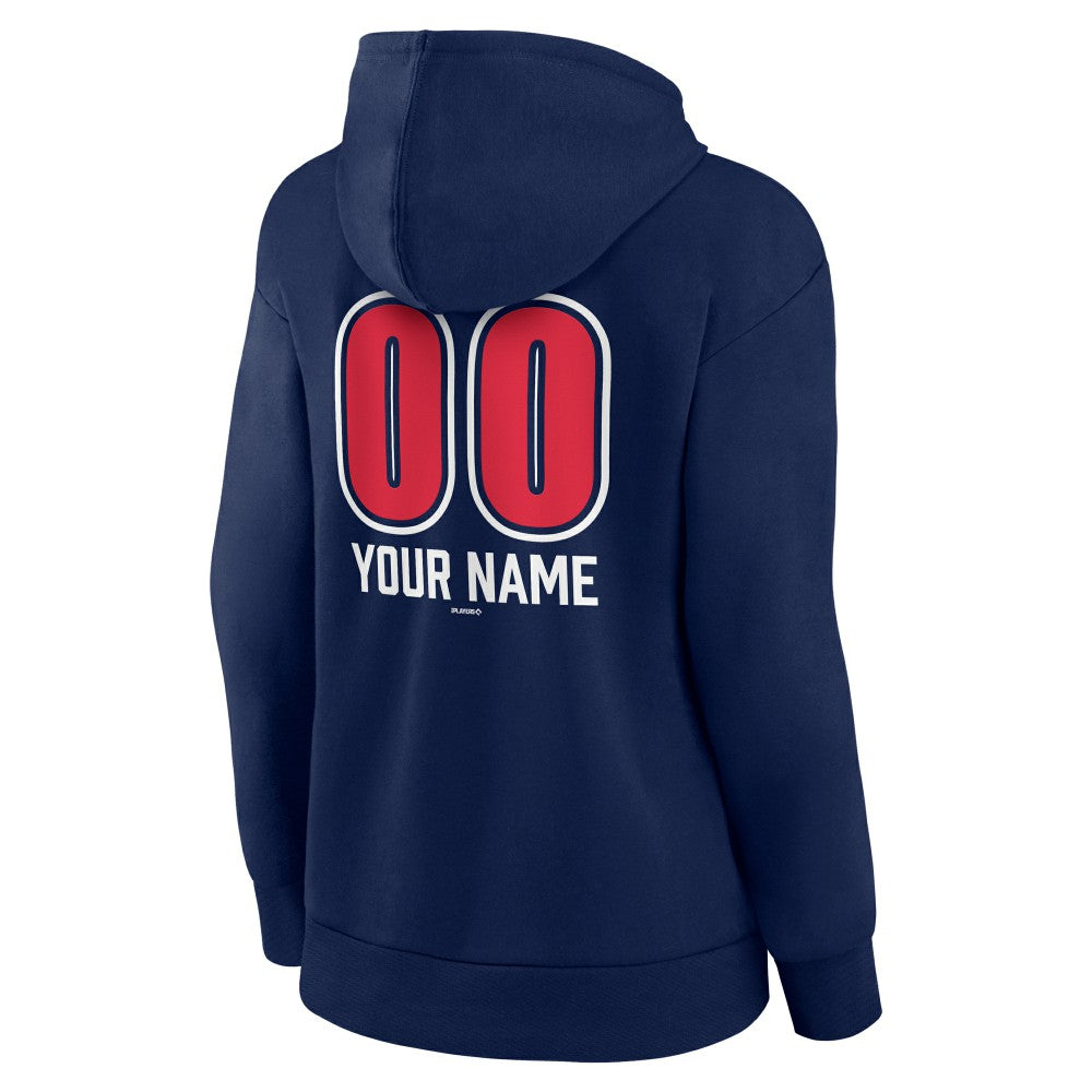 Cleveland Guardians Women's Personalized Name & Number Fastball Pullover Hoodie Navy