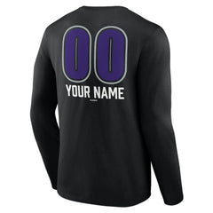 Colorado Rockies Personalized Name & Number Fastball Long Sleeve T-Shirt Black