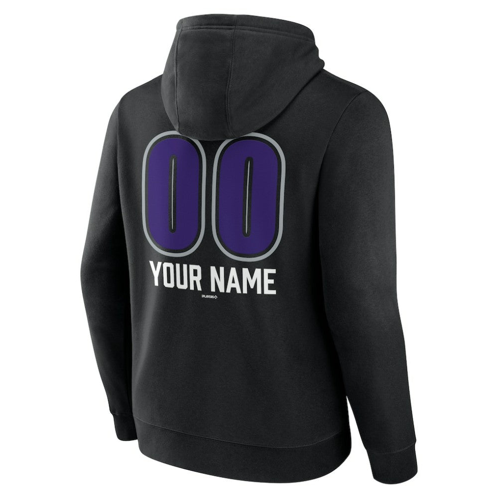 Colorado Rockies Personalized Name & Number Fastball Pullover Hoodie Black
