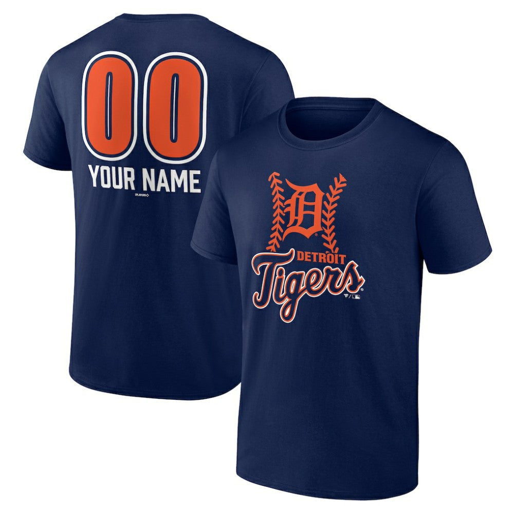 Detroit Tigers Personalized Name & Number Fastball T-Shirt Navy