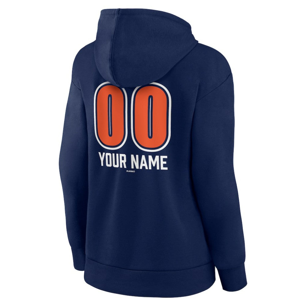 Detroit Tigers Women's Personalized Name & Number Fastball Pullover Hoodie Navy