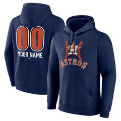 Houston Astros Personalized Name & Number Fastball Pullover Hoodie Navy