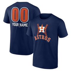 Houston Astros Personalized Name & Number Fastball T-Shirt Navy