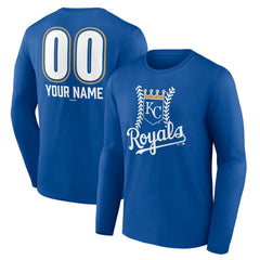 Kansas City Royals Personalized Name & Number Fastball Long Sleeve T-Shirt Royal
