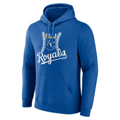 Kansas City Royals Personalized Name & Number Fastball Pullover Hoodie Royal