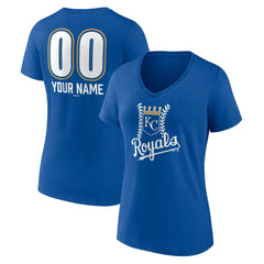 Kansas City Royals Women's Personalized Name & Number Fastball V-Neck T-Shirt Royal