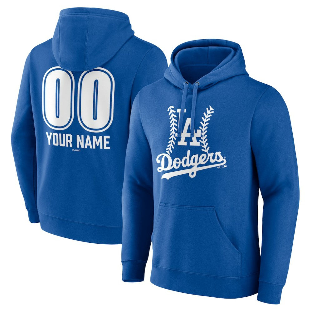 Los Angeles Dodgers Personalized Name & Number Fastball Pullover Hoodie Royal