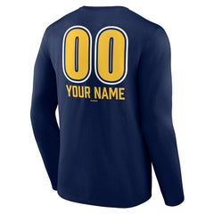 Milwaukee Brewers Personalized Name & Number Fastball Long Sleeve T-Shirt Navy