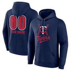 Minnesota Twins Personalized Name & Number Fastball Pullover Hoodie Navy