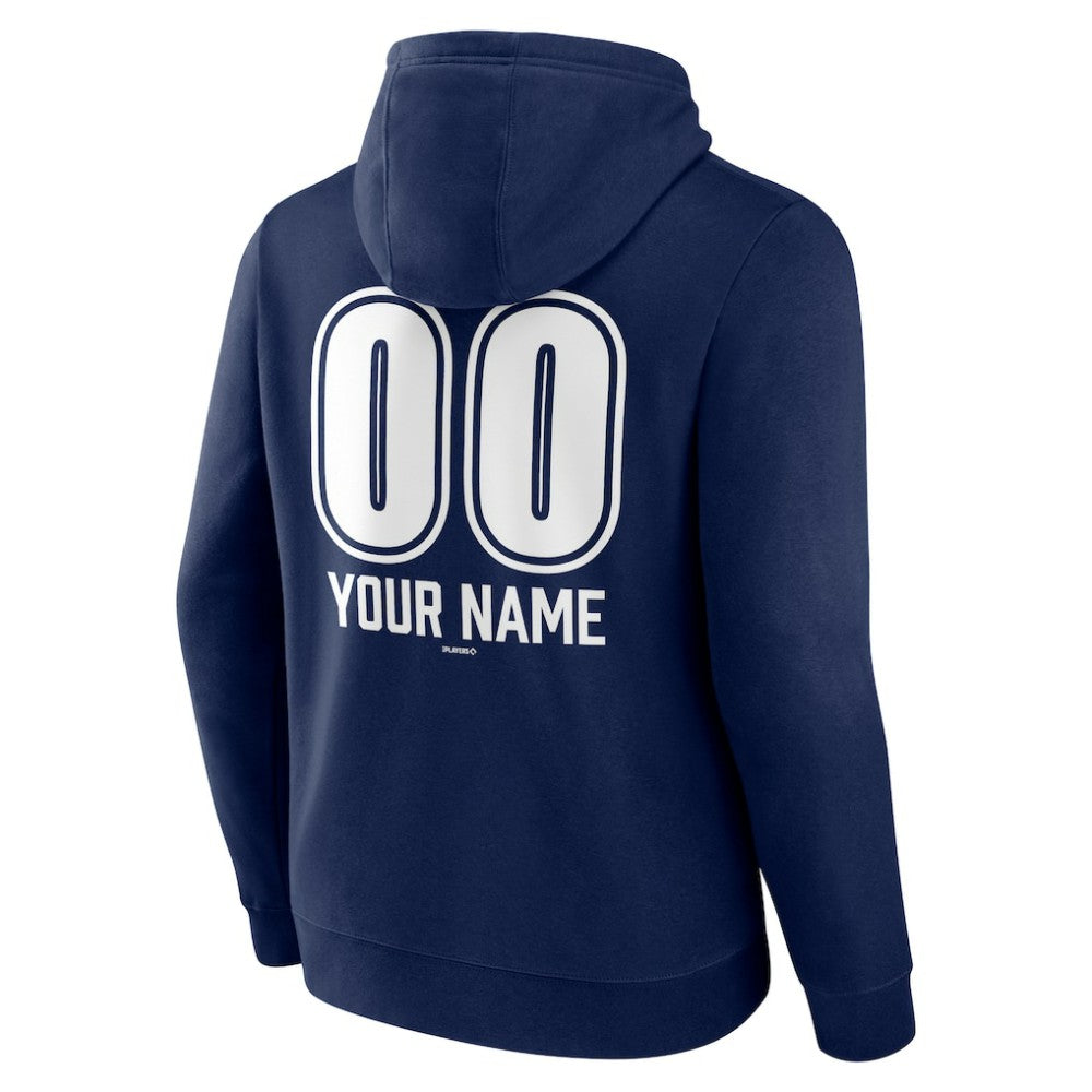 New York Yankees Personalized Name & Number Fastball Pullover Hoodie Navy