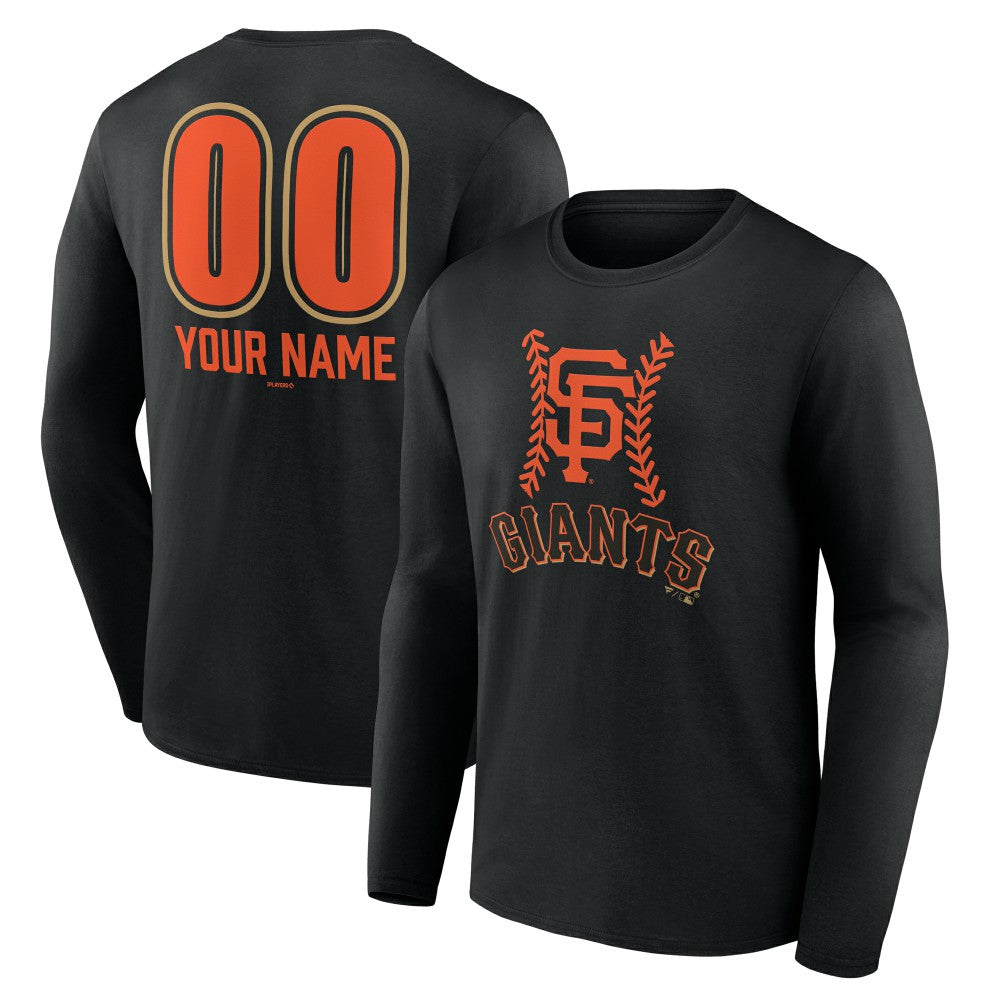 San Francisco Giants Personalized Name & Number Fastball Long Sleeve T-Shirt Black