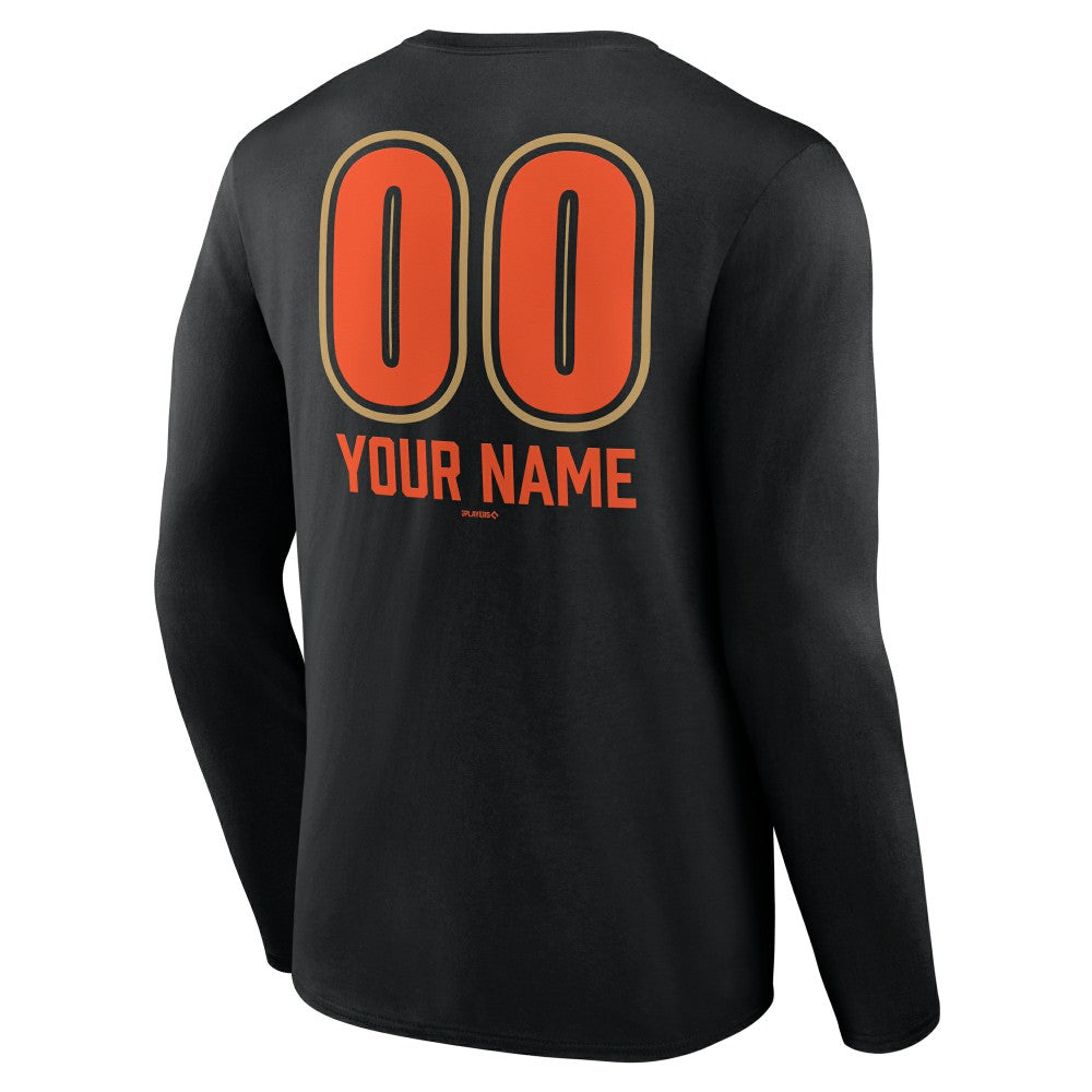 San Francisco Giants Personalized Name & Number Fastball Long Sleeve T-Shirt Black