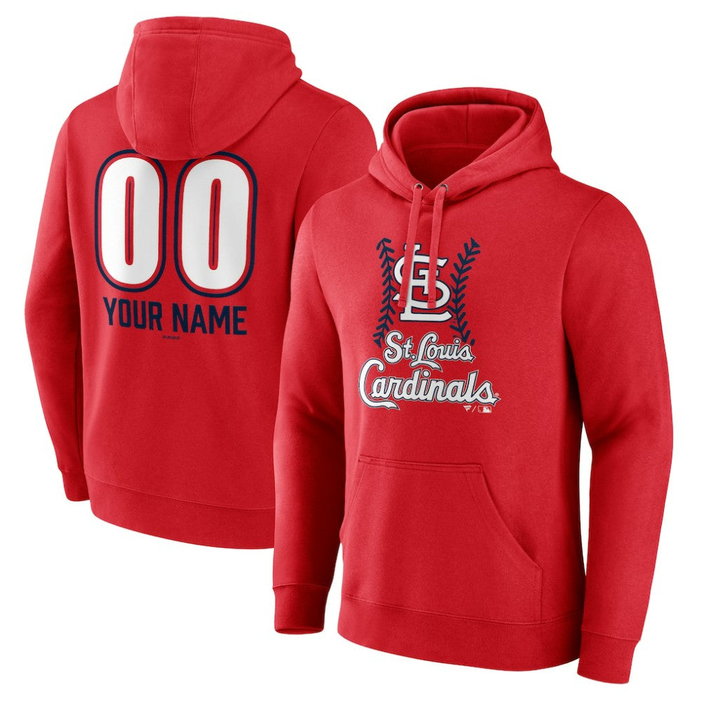 St. Louis Cardinals Personalized Name & Number Fastball Pullover Hoodie Red