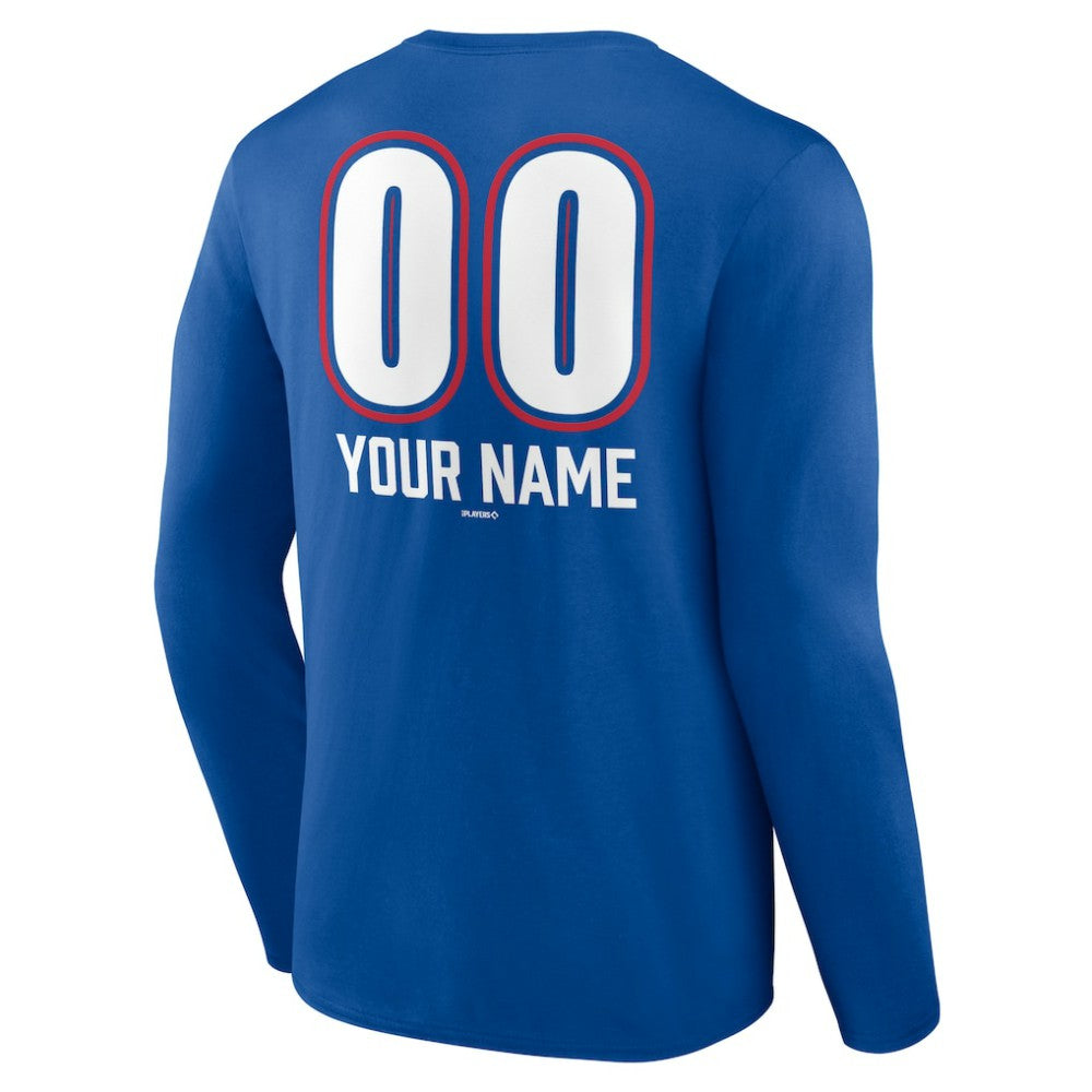 Texas Rangers Personalized Name & Number Fastball Long Sleeve T-Shirt Royal
