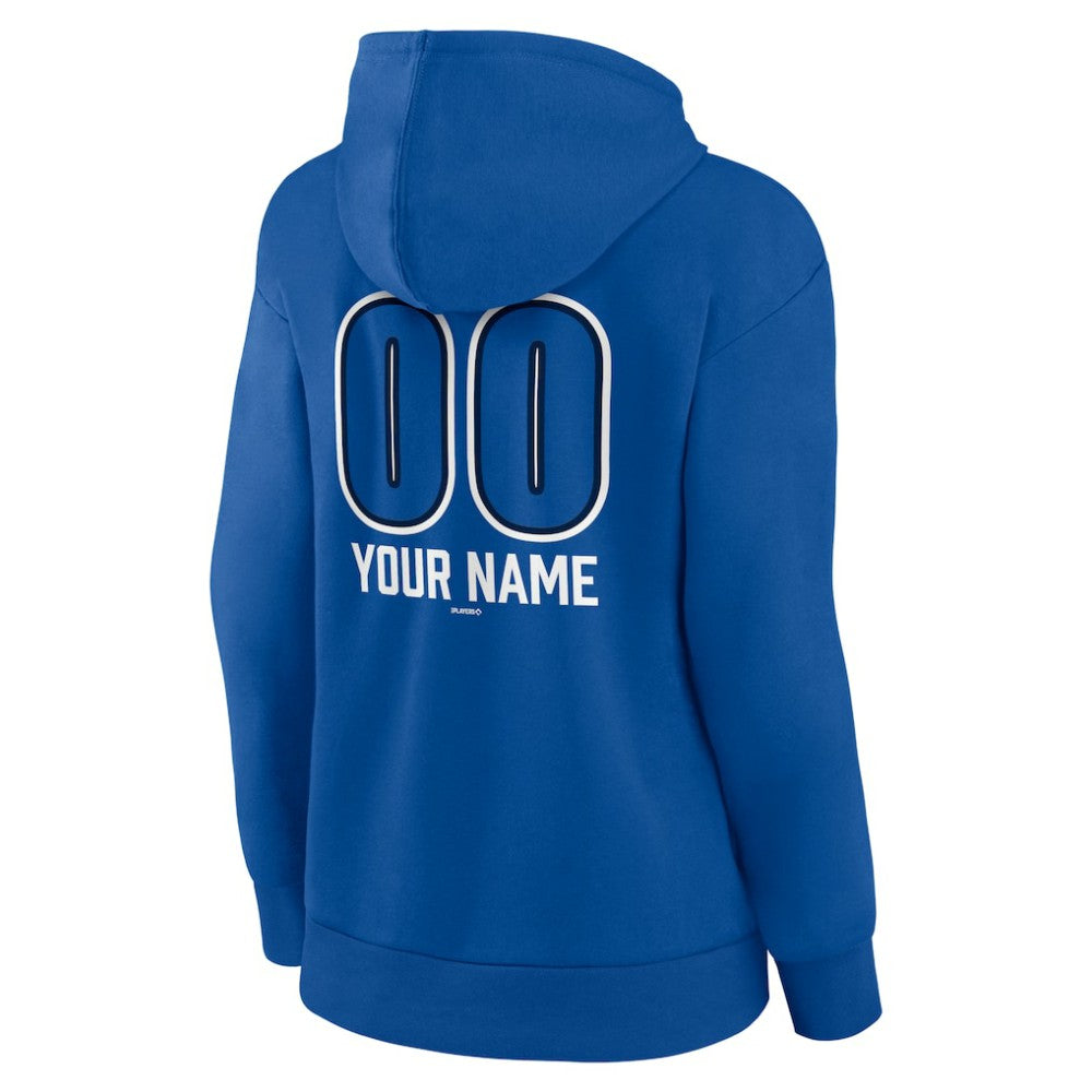 Toronto Blue Jays Women's Personalized Name & Number Fastball Pullover Hoodie Royal