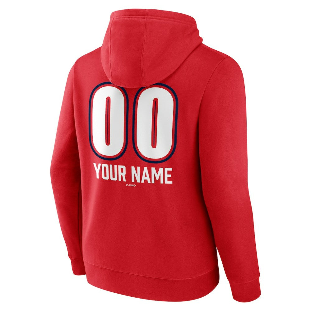 Washington Nationals Personalized Name & Number Fastball Pullover Hoodie Red