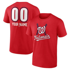 Washington Nationals Personalized Name & Number Fastball T-Shirt Red