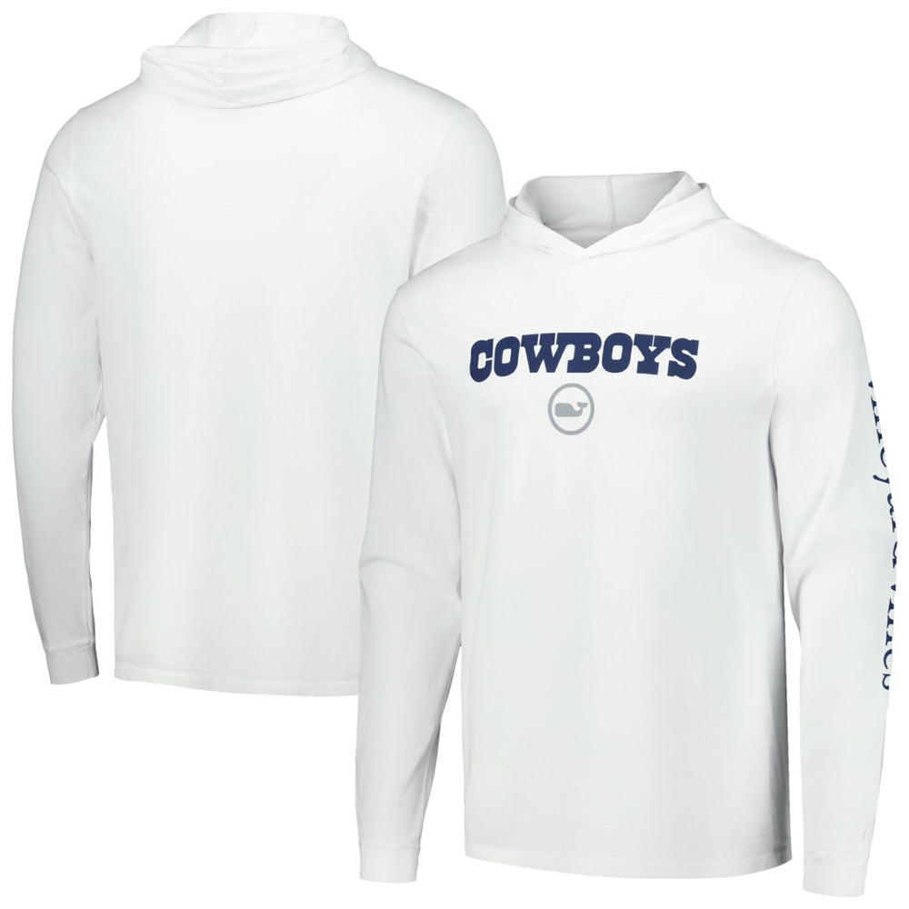 Dallas Cowboys Vineyard Vines Whale Dot Hoodie Long Sleeve T-Shirt - White sale