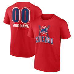 Chicago Cubs Personalized Name & Number Fastball T-Shirt Red