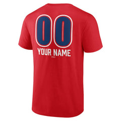Chicago Cubs Personalized Name & Number Fastball T-Shirt Red
