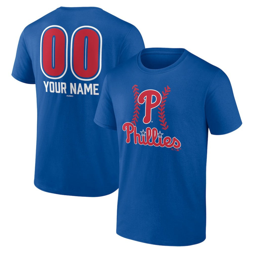 Philadelphia Phillies Personalized Name & Number Fastball T-Shirt Royal