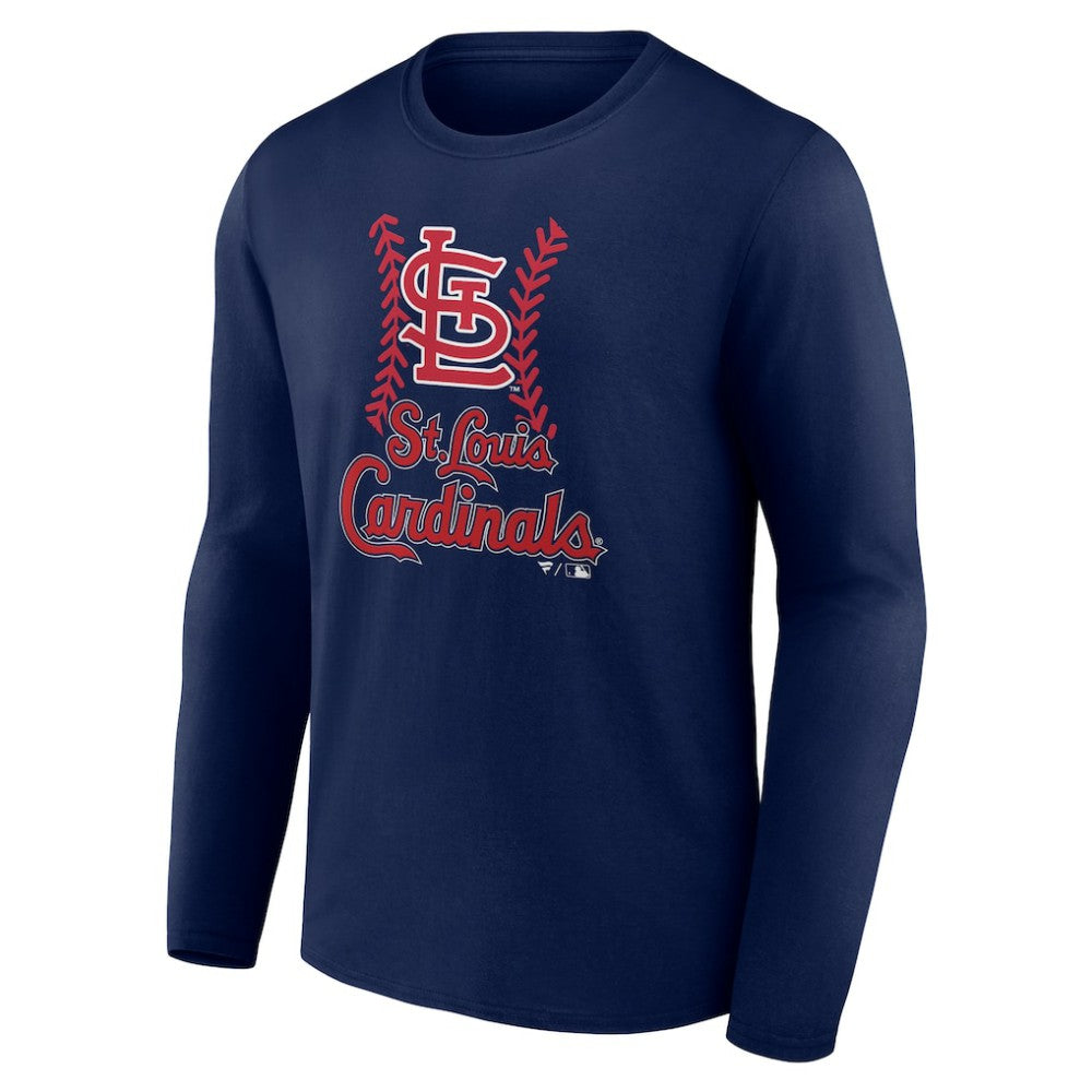 St. Louis Cardinals Personalized Name & Number Fastball Long Sleeve T-Shirt Navy
